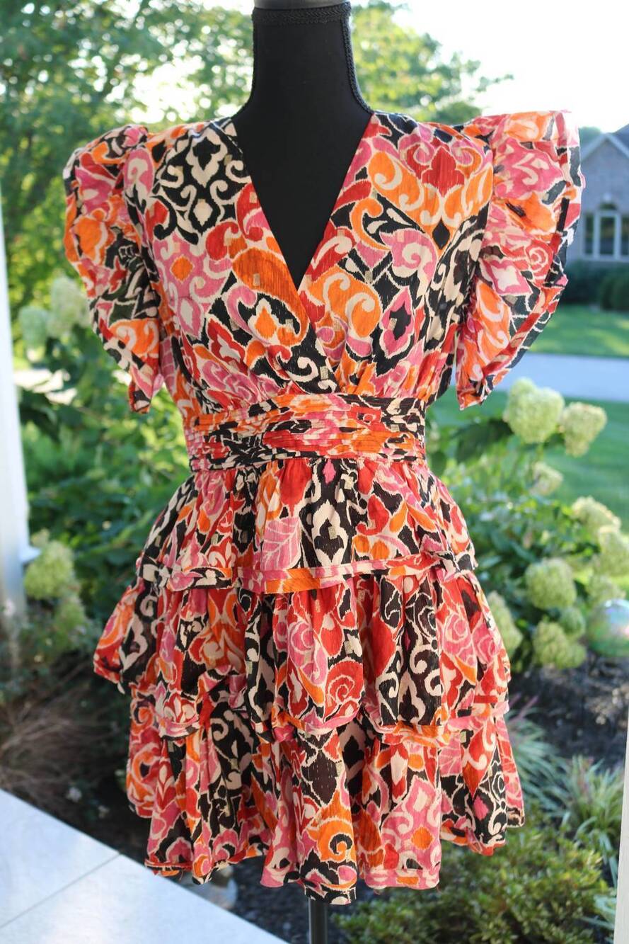 NEW OLIVACEOUS women's mackie dress in rust pink